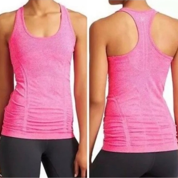 Athleta Tops - Athleta Speedlight Fastest Track Ruched Hot Pink Tank Top #58-3